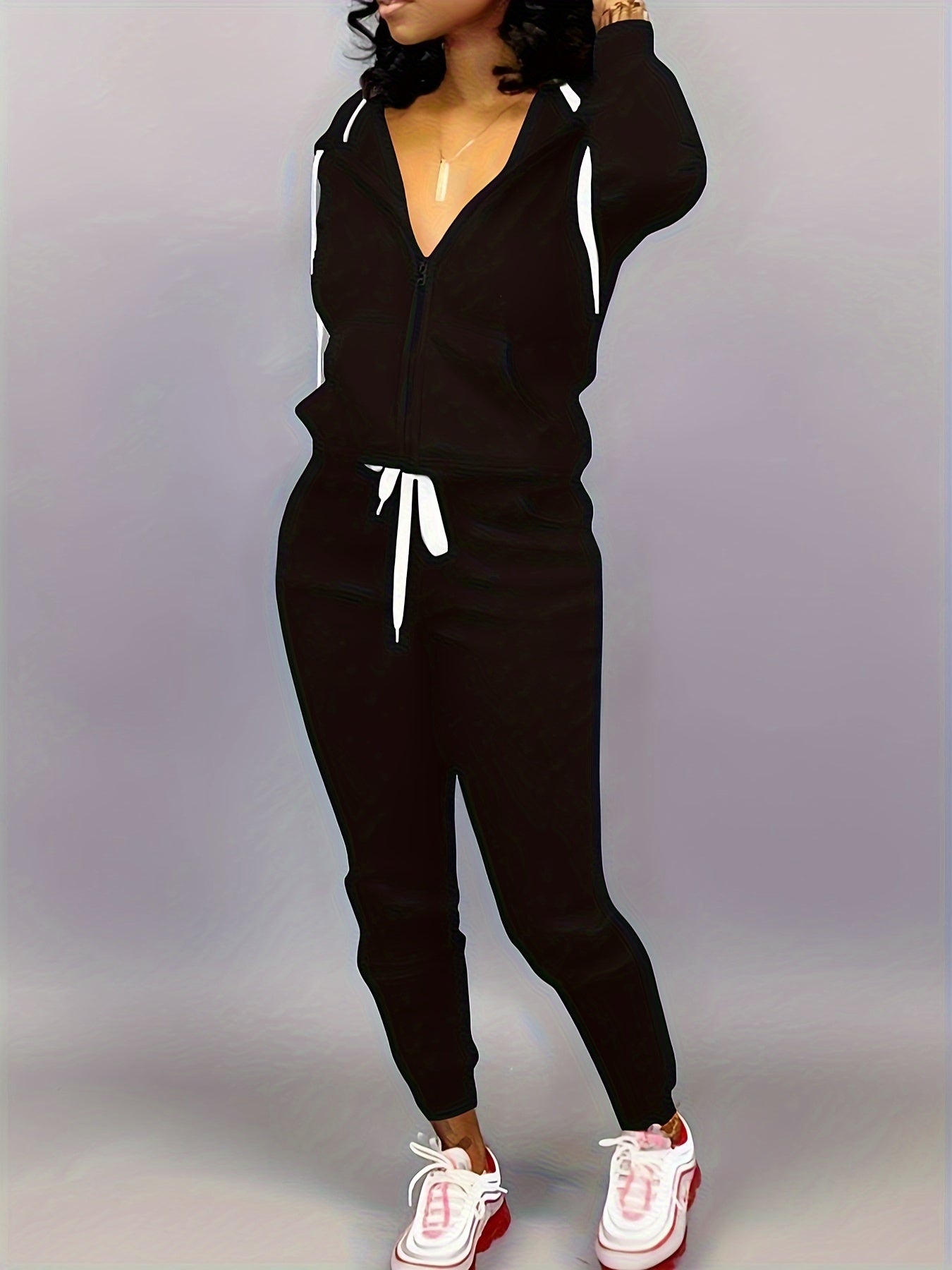 Two Piece Outfits For Women Jogging Suits Casual Jogger Tracksuit Long Sleeve Hoodie Sweatsuit Pants Sets