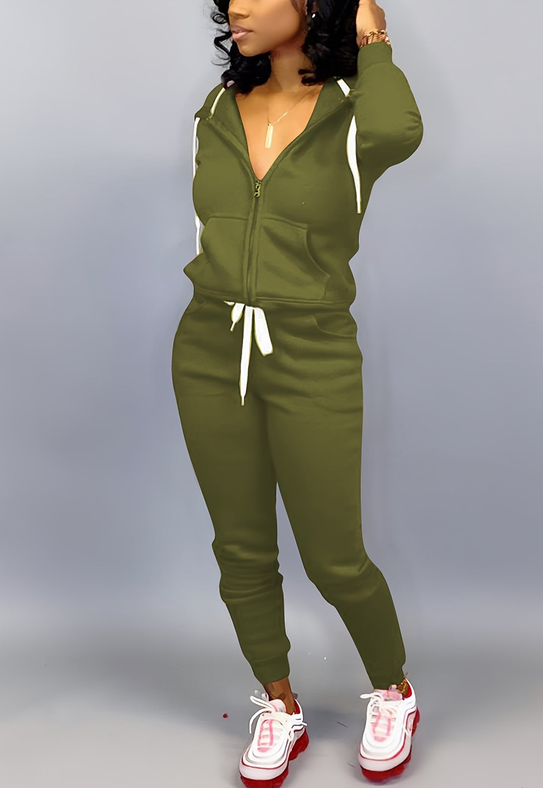 Two Piece Outfits For Women Jogging Suits Casual Jogger Tracksuit Long Sleeve Hoodie Sweatsuit Pants Sets
