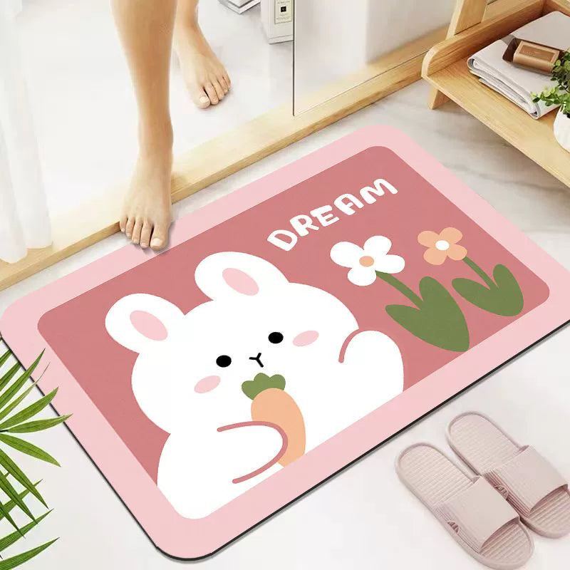 Bathroom Absorbent Floor Mat Toilet Floor Mat Bathroom Non-Slip Mat Toilet Floor Mats Bathroom Door Diatom Ooze Mat