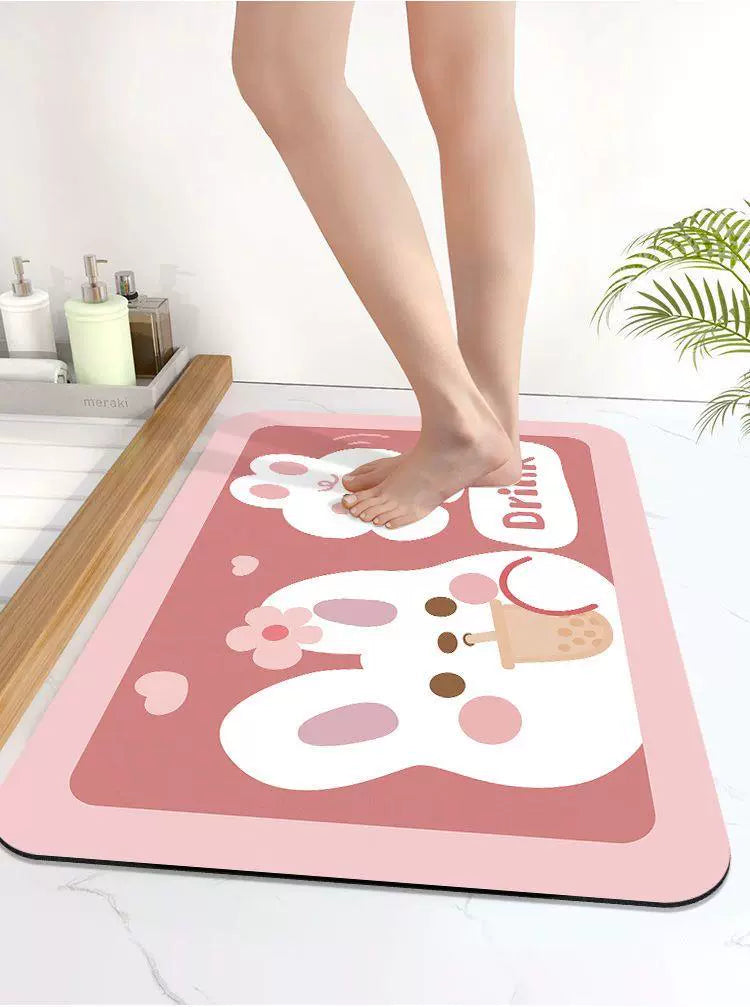 Bathroom Absorbent Floor Mat Toilet Floor Mat Bathroom Non-Slip Mat Toilet Floor Mats Bathroom Door Diatom Ooze Mat