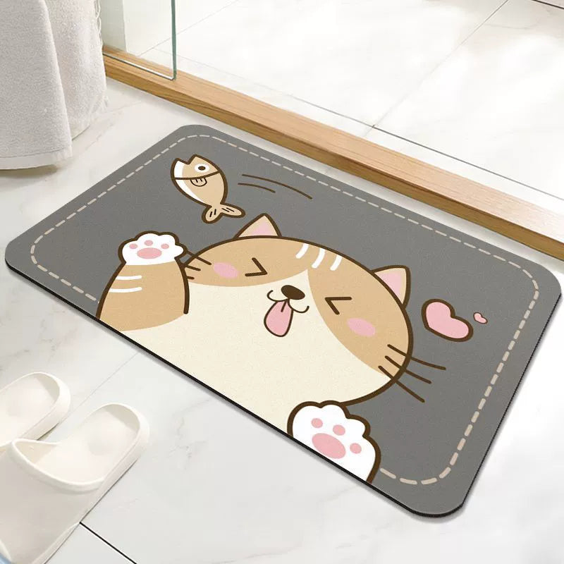 Bathroom Absorbent Floor Mat Toilet Floor Mat Bathroom Non-Slip Mat Toilet Floor Mats Bathroom Door Diatom Ooze Mat