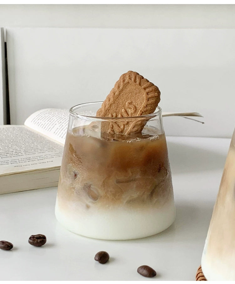 Japanese-Style Mt. Fuji Cup Transparent Coffee Glass For Home Ins Wind Net Red Milk Cold Drinks Drinking Cup