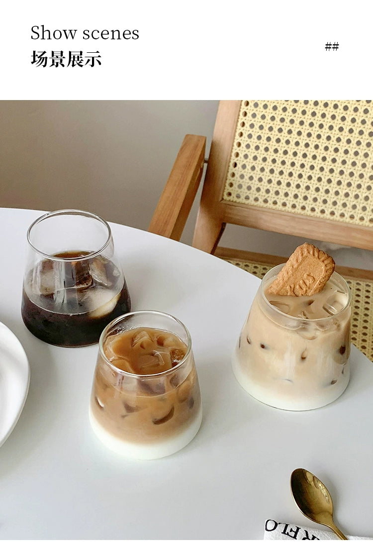Japanese-Style Mt. Fuji Cup Transparent Coffee Glass For Home Ins Wind Net Red Milk Cold Drinks Drinking Cup
