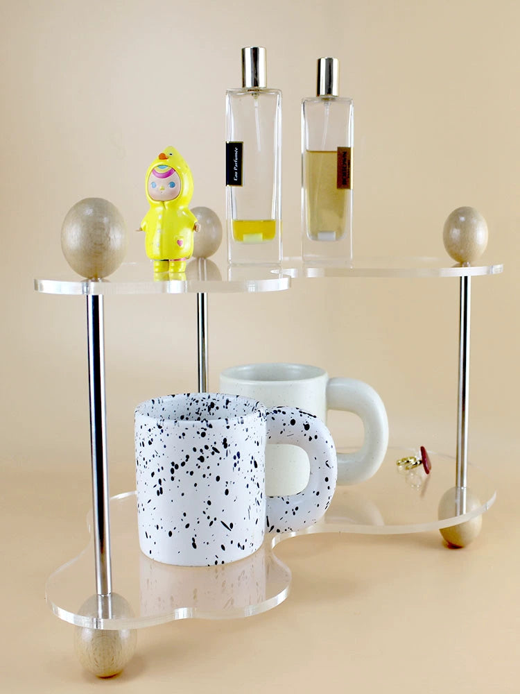 Wavy Acrylic Aromatherapy Tray Living Room Home Decoration Ornaments Desktop Cup Coffee Storage Tray Storage Rack