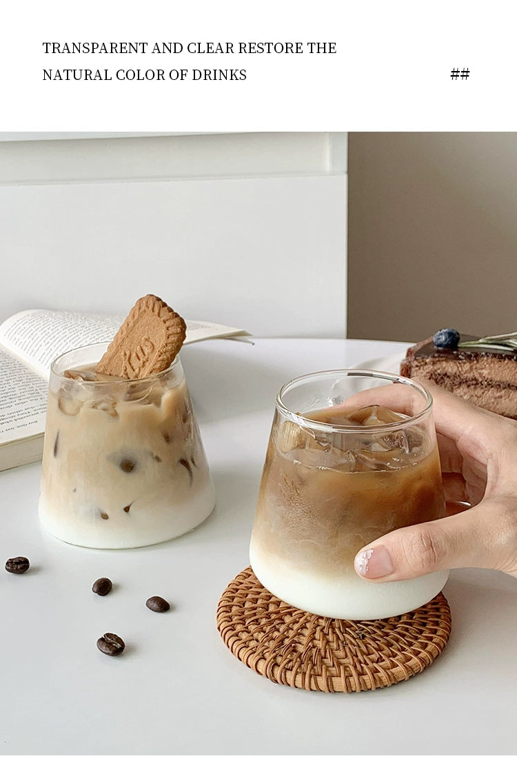 Japanese-Style Mt. Fuji Cup Transparent Coffee Glass For Home Ins Wind Net Red Milk Cold Drinks Drinking Cup