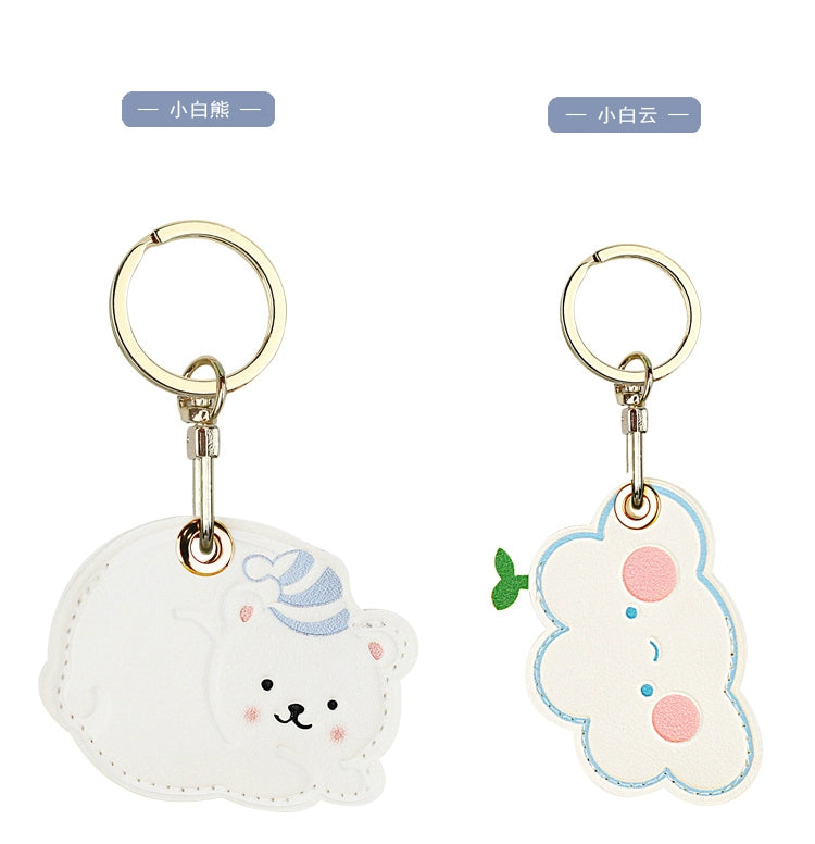 Cow Access Control Card Case Keychain Integrated Cute Animal Airtag Protective Cover Bus Pass Card Induction Bag Pendant