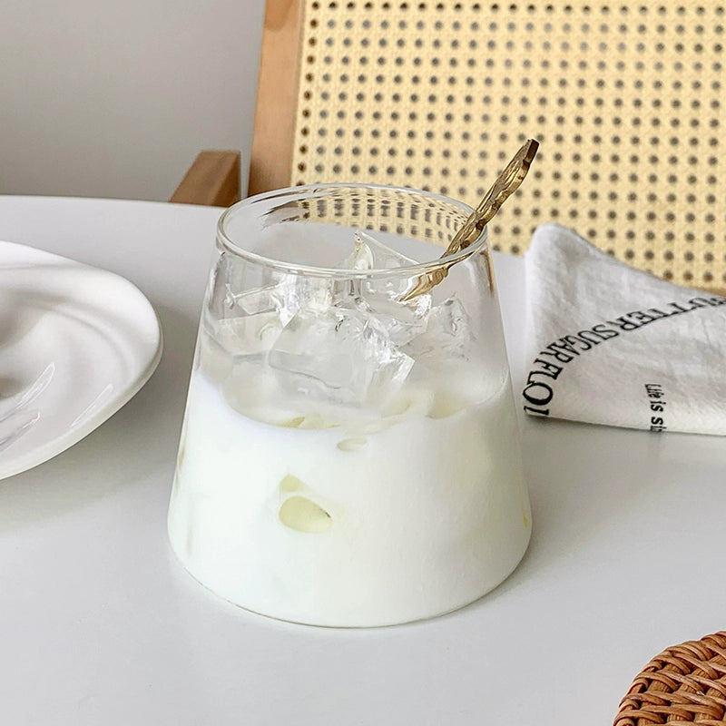 Japanese-Style Mt. Fuji Cup Transparent Coffee Glass For Home Ins Wind Net Red Milk Cold Drinks Drinking Cup