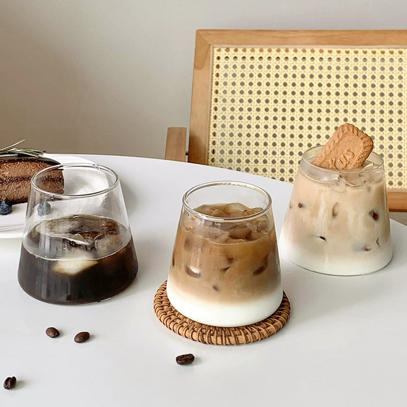 Japanese-Style Mt. Fuji Cup Transparent Coffee Glass For Home Ins Wind Net Red Milk Cold Drinks Drinking Cup