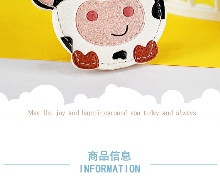 Cow Access Control Card Case Keychain Integrated Cute Animal Airtag Protective Cover Bus Pass Card Induction Bag Pendant