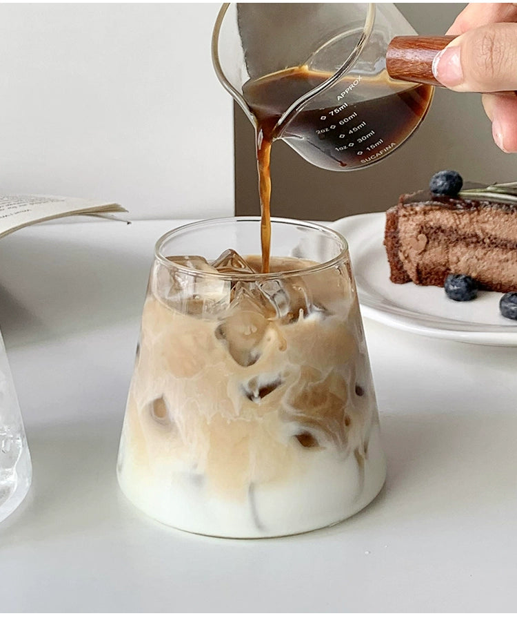 Japanese-Style Mt. Fuji Cup Transparent Coffee Glass For Home Ins Wind Net Red Milk Cold Drinks Drinking Cup
