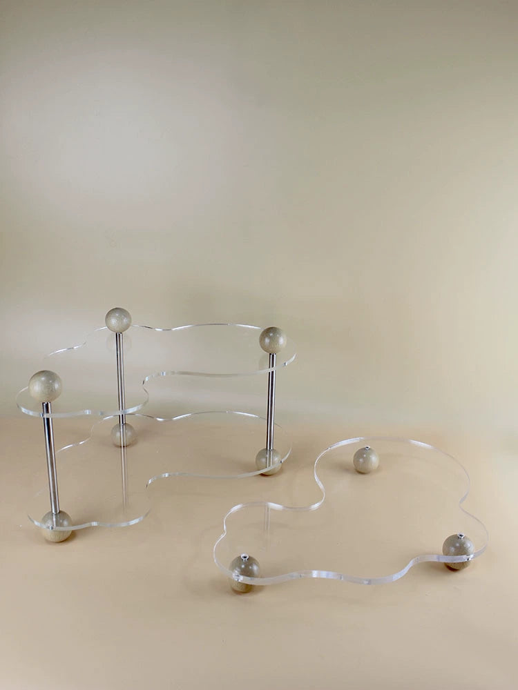 Wavy Acrylic Aromatherapy Tray Living Room Home Decoration Ornaments Desktop Cup Coffee Storage Tray Storage Rack
