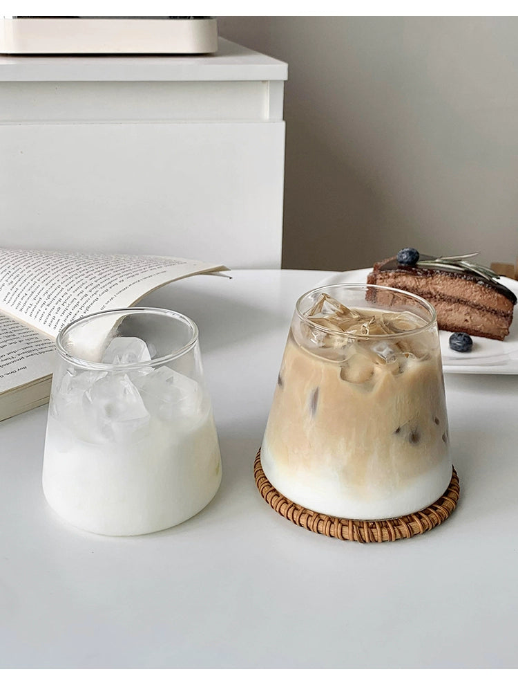 Japanese-Style Mt. Fuji Cup Transparent Coffee Glass For Home Ins Wind Net Red Milk Cold Drinks Drinking Cup