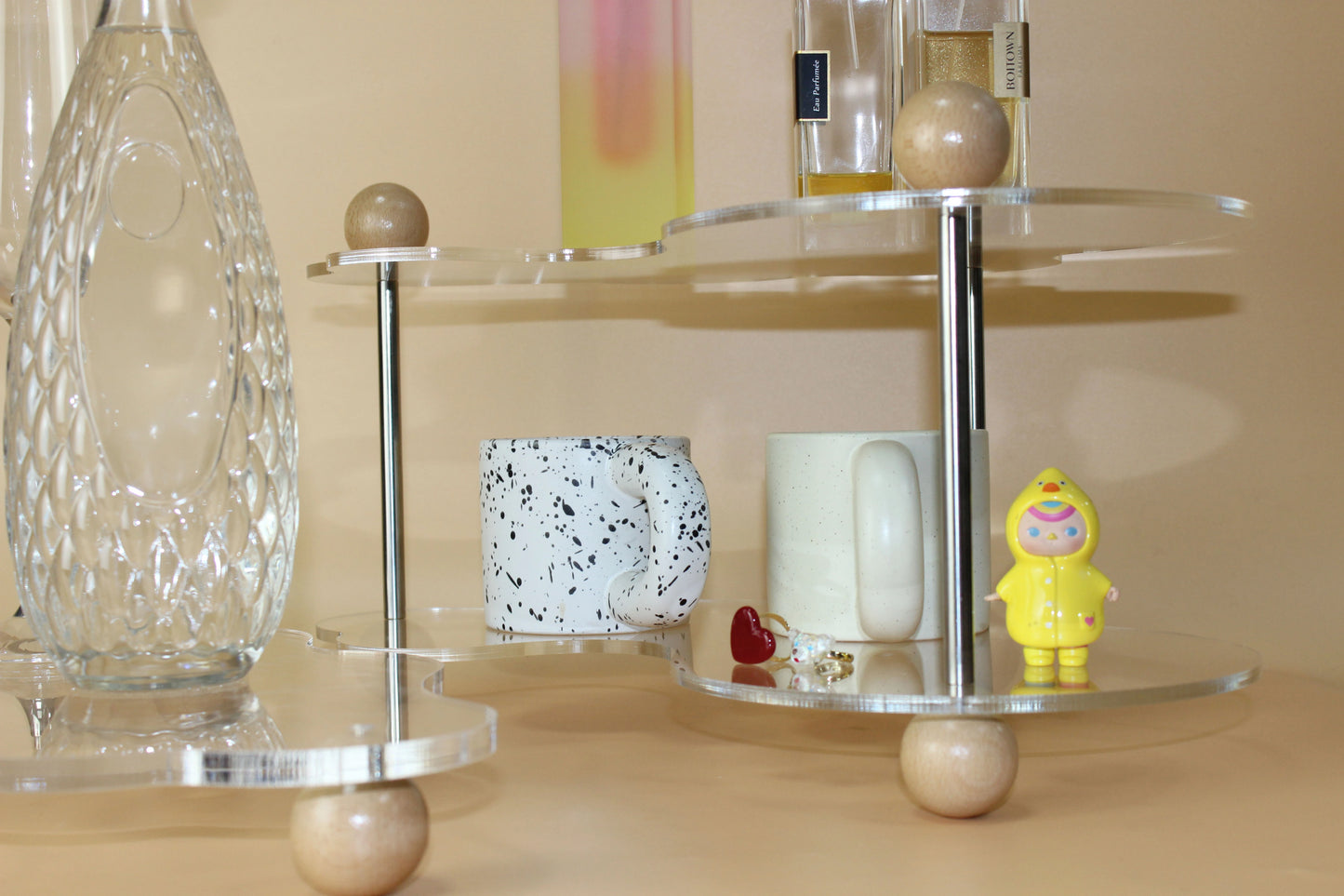 Wavy Acrylic Aromatherapy Tray Living Room Home Decoration Ornaments Desktop Cup Coffee Storage Tray Storage Rack