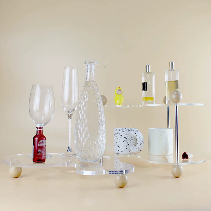 Wavy Acrylic Aromatherapy Tray Living Room Home Decoration Ornaments Desktop Cup Coffee Storage Tray Storage Rack