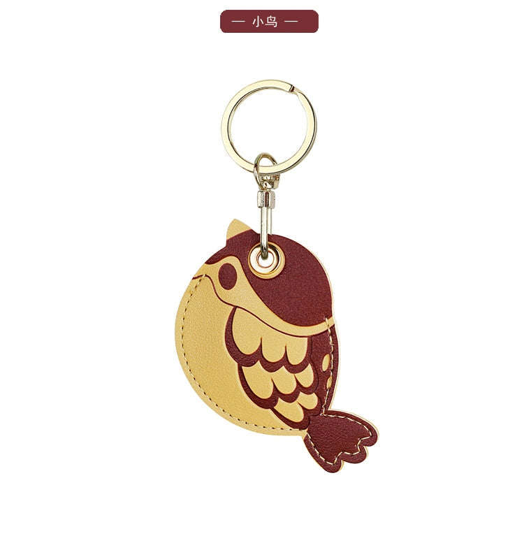 Cow Access Control Card Case Keychain Integrated Cute Animal Airtag Protective Cover Bus Pass Card Induction Bag Pendant