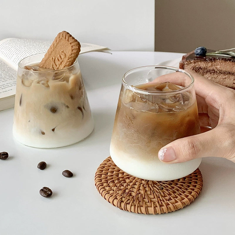 Japanese-Style Mt. Fuji Cup Transparent Coffee Glass For Home Ins Wind Net Red Milk Cold Drinks Drinking Cup