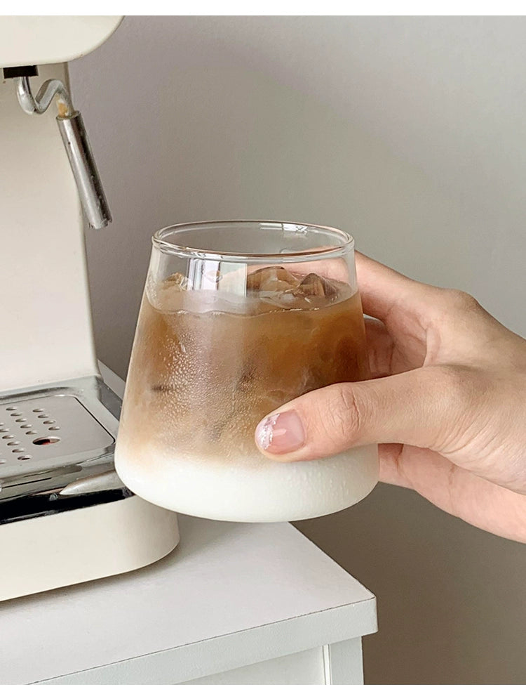 Japanese-Style Mt. Fuji Cup Transparent Coffee Glass For Home Ins Wind Net Red Milk Cold Drinks Drinking Cup