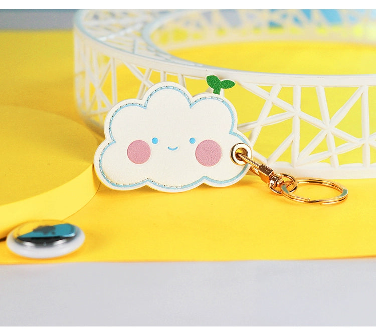 Cow Access Control Card Case Keychain Integrated Cute Animal Airtag Protective Cover Bus Pass Card Induction Bag Pendant