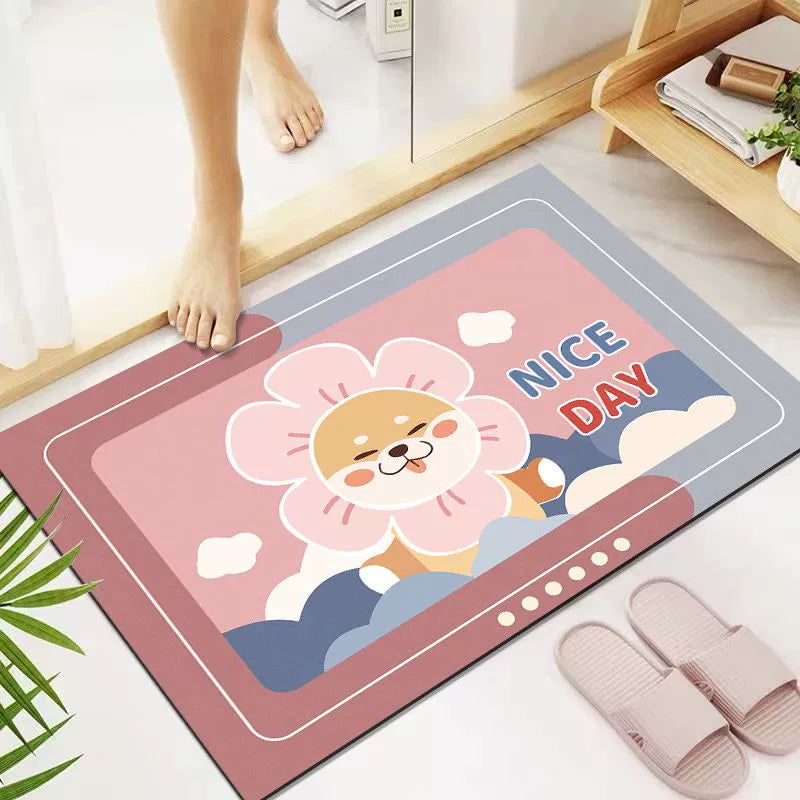 Bathroom Absorbent Floor Mat Toilet Floor Mat Bathroom Non-Slip Mat Toilet Floor Mats Bathroom Door Diatom Ooze Mat