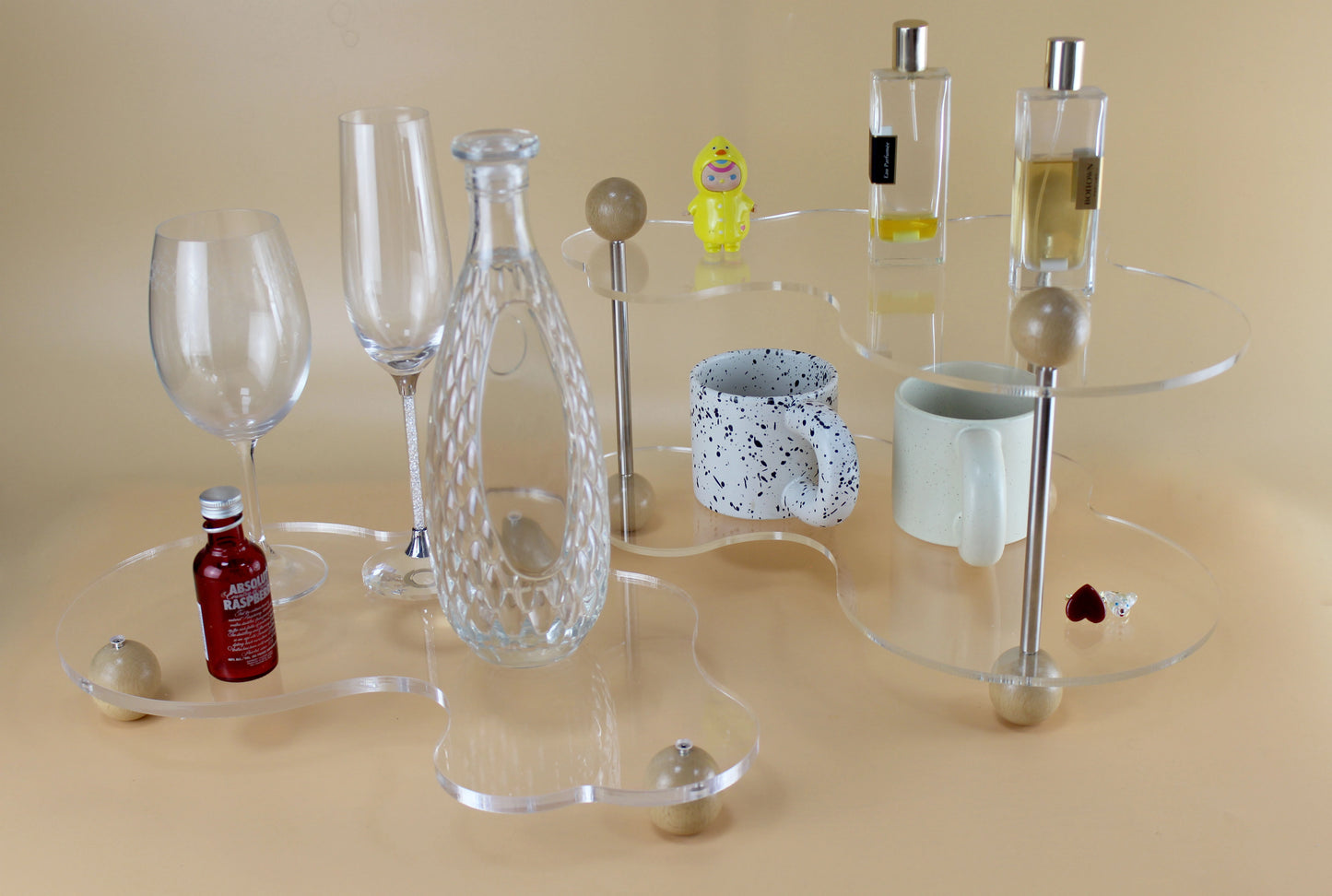 Wavy Acrylic Aromatherapy Tray Living Room Home Decoration Ornaments Desktop Cup Coffee Storage Tray Storage Rack