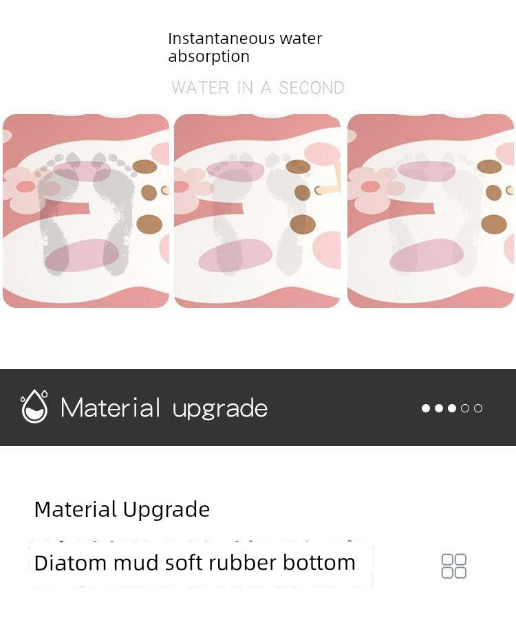Bathroom Absorbent Floor Mat Toilet Floor Mat Bathroom Non-Slip Mat Toilet Floor Mats Bathroom Door Diatom Ooze Mat