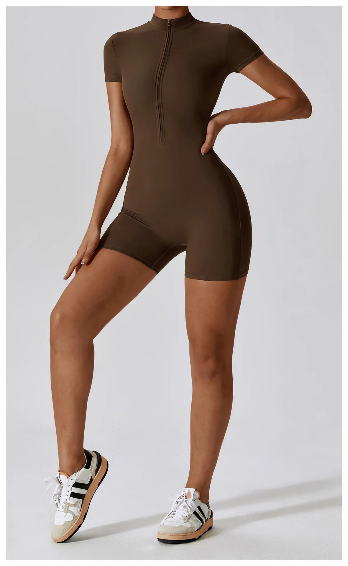 Summer Zipper Short Sleeve Yoga Bodysuit Women's Jumpsuits Yoga Set Gym Clothes Push-up Workout Tracksuit Dance Fitness Bodysuit