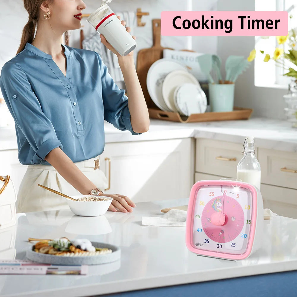 Kids Children Reminder Time Management Tool Visual Timer Night Light Ultra Silent Alarm Clock 60 Minutes Countdown Timer