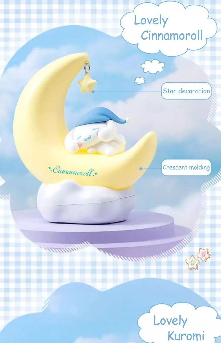 Sanrio Moon Bud Lamp Sweet Dream Led Light Kuromi Cinnamonroll Catoon Cute Bedroom Night Light Bedside Decor Lamp Gifts