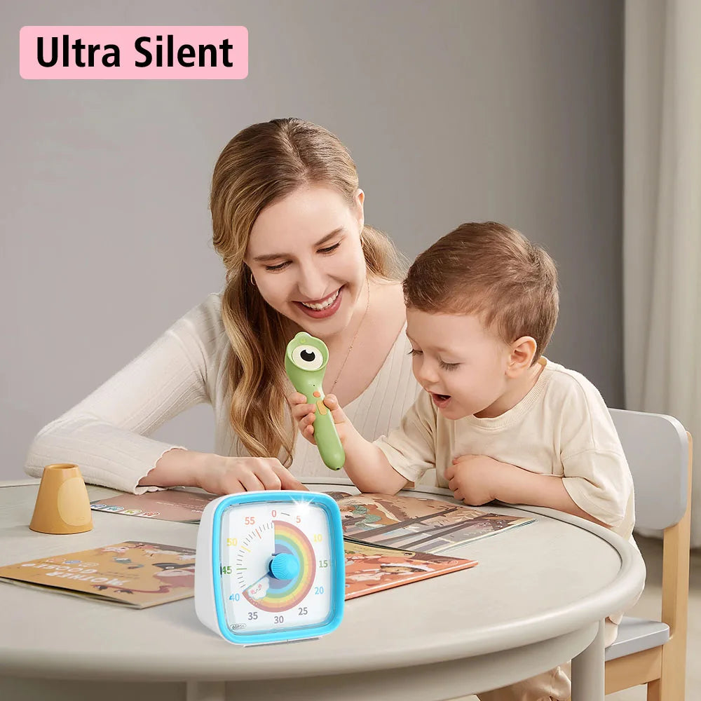 Kids Children Reminder Time Management Tool Visual Timer Night Light Ultra Silent Alarm Clock 60 Minutes Countdown Timer