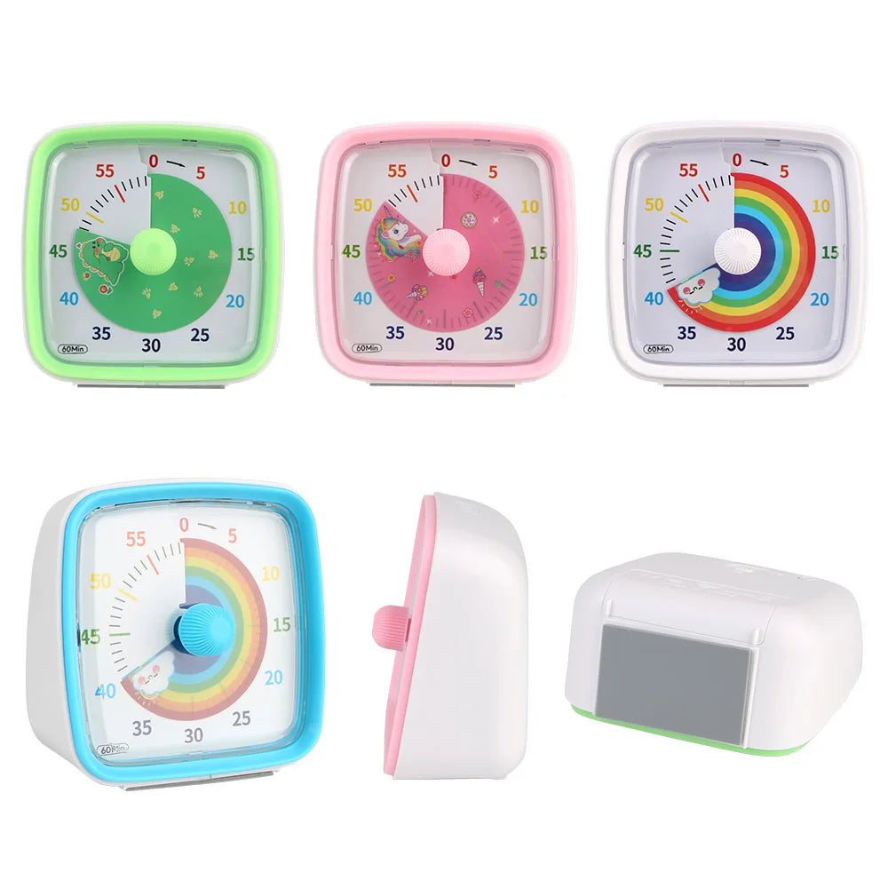 Kids Children Reminder Time Management Tool Visual Timer Night Light Ultra Silent Alarm Clock 60 Minutes Countdown Timer