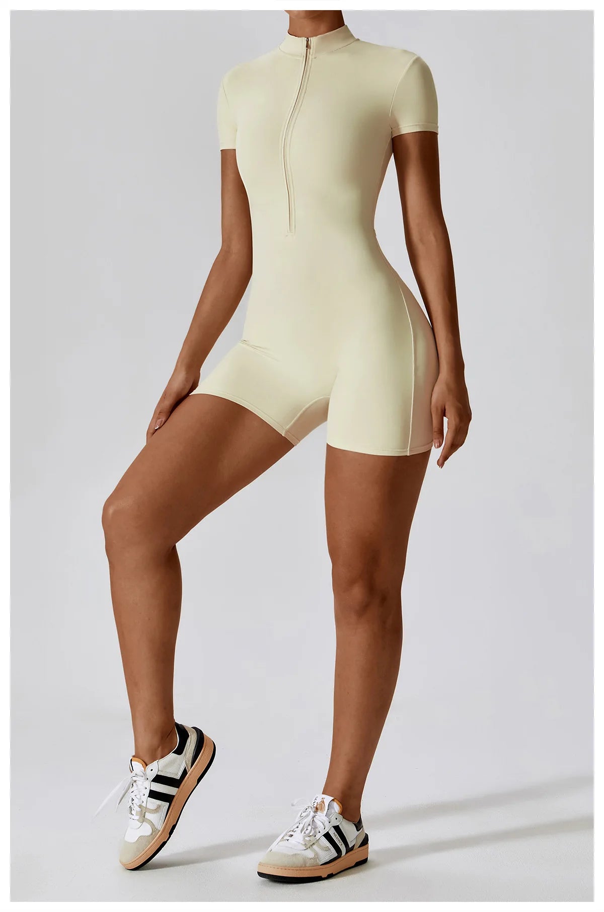 Summer Zipper Short Sleeve Yoga Bodysuit Women's Jumpsuits Yoga Set Gym Clothes Push-up Workout Tracksuit Dance Fitness Bodysuit
