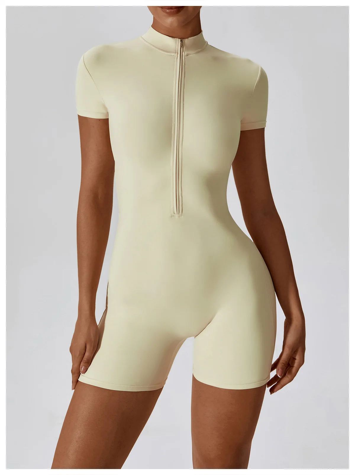 Summer Zipper Short Sleeve Yoga Bodysuit Women's Jumpsuits Yoga Set Gym Clothes Push-up Workout Tracksuit Dance Fitness Bodysuit