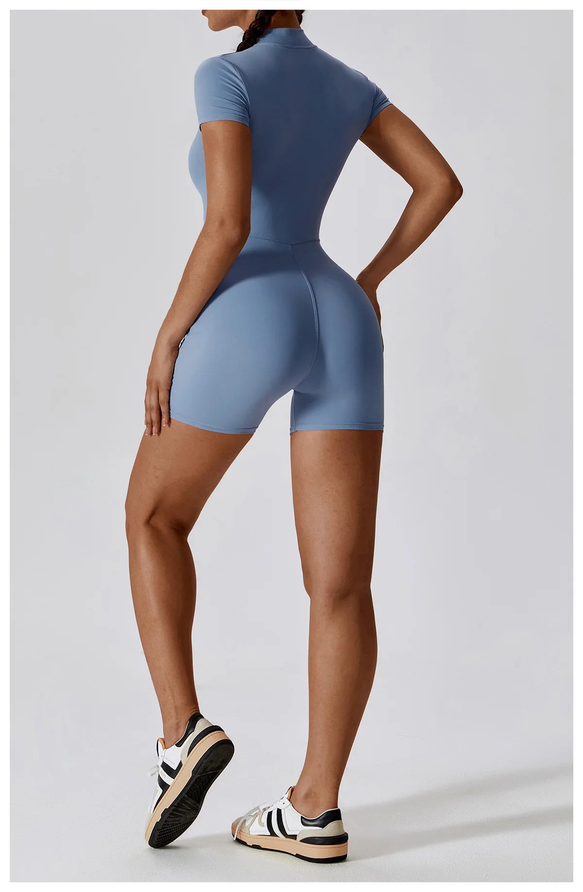 Summer Zipper Short Sleeve Yoga Bodysuit Women's Jumpsuits Yoga Set Gym Clothes Push-up Workout Tracksuit Dance Fitness Bodysuit
