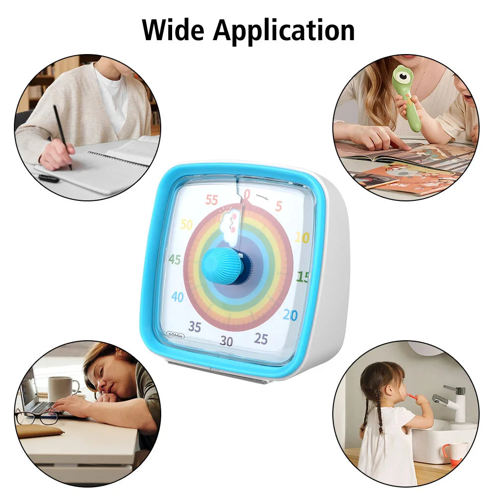 Kids Children Reminder Time Management Tool Visual Timer Night Light Ultra Silent Alarm Clock 60 Minutes Countdown Timer
