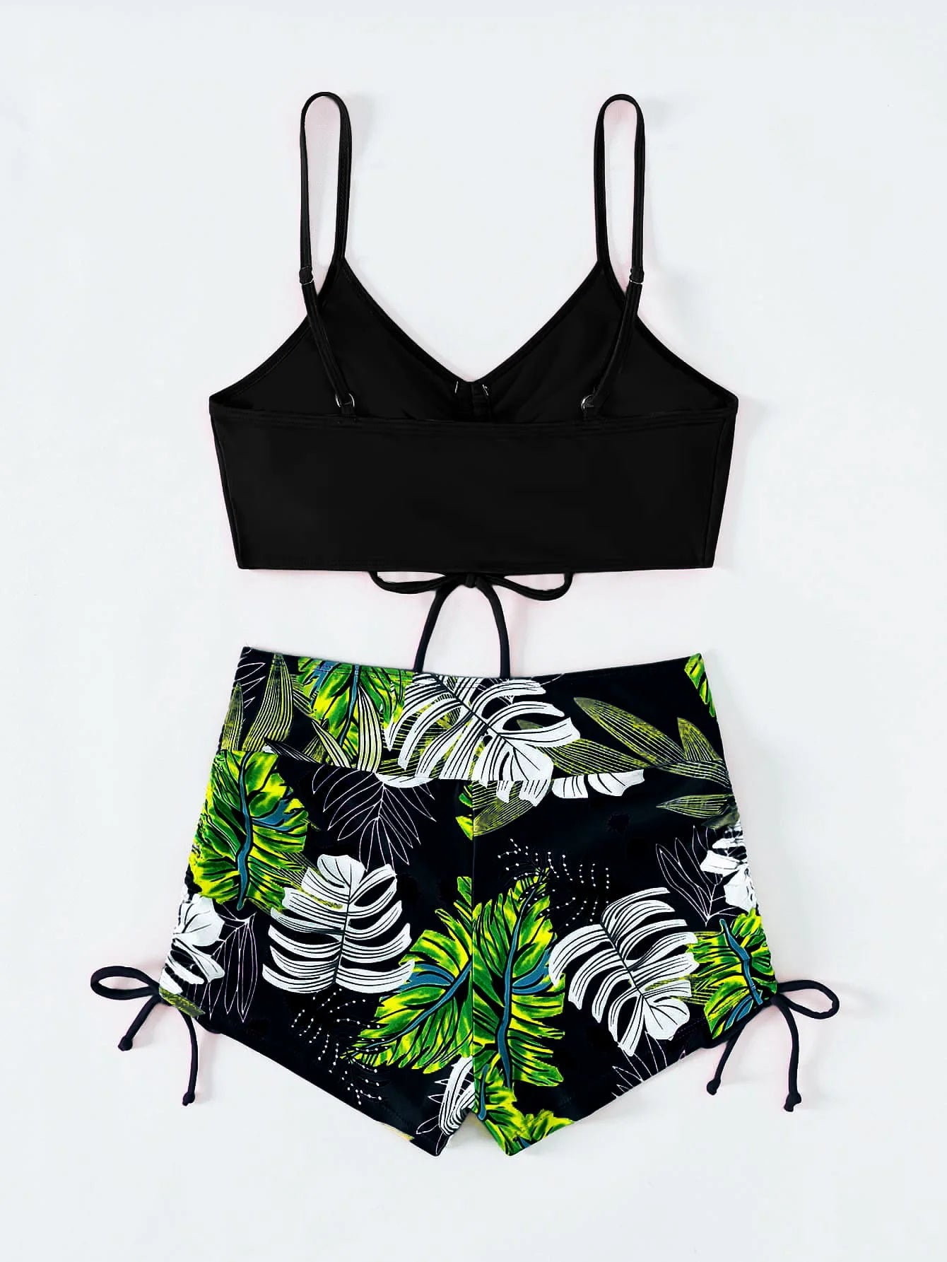 Drawstring Front Shorts Bikinis 2024 High Waist Swimsuit Women Swimwear Female Bathers Bathing Swimming Swim Suit Beachwear