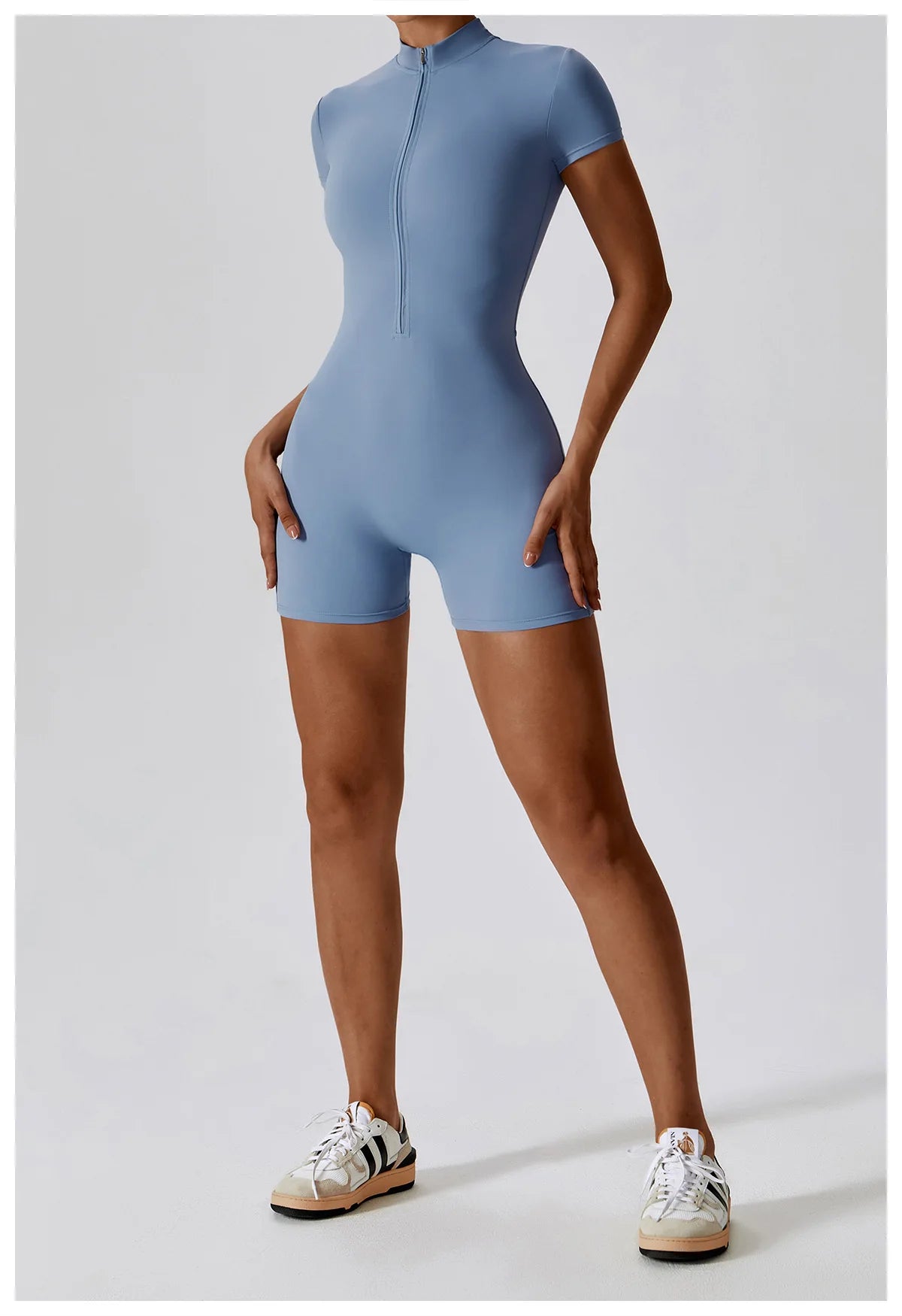 Summer Zipper Short Sleeve Yoga Bodysuit Women's Jumpsuits Yoga Set Gym Clothes Push-up Workout Tracksuit Dance Fitness Bodysuit