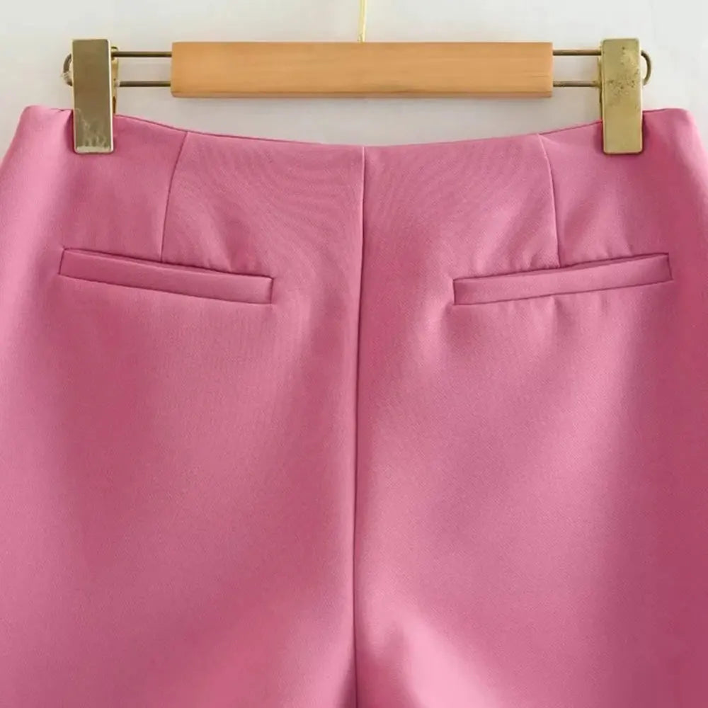 TRAF Women Fashion Pareo Style Shorts Skirts Vintage High Waist Side Zipper Female Skort Mujer