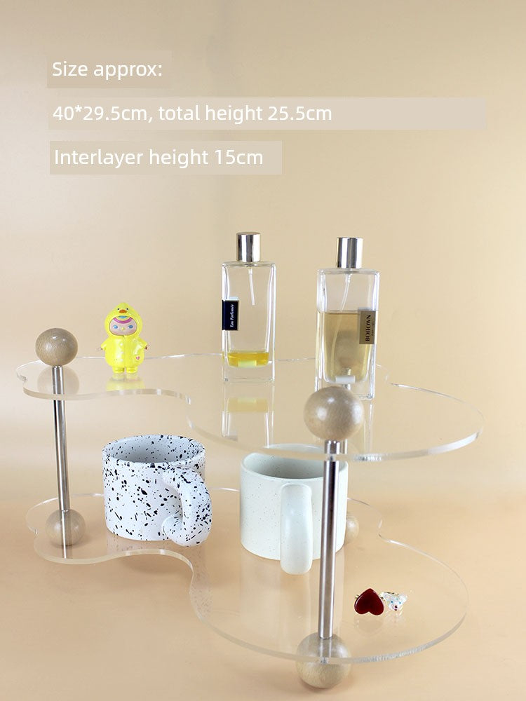 Wavy Acrylic Aromatherapy Tray Living Room Home Decoration Ornaments Desktop Cup Coffee Storage Tray Storage Rack