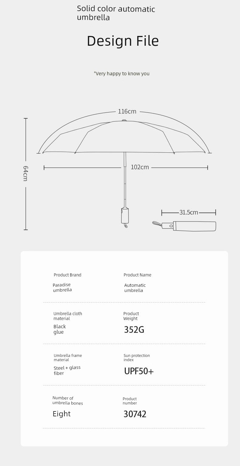 Paradise Umbrella Classy Foldable Large Dual-Use Thickened Umbrella