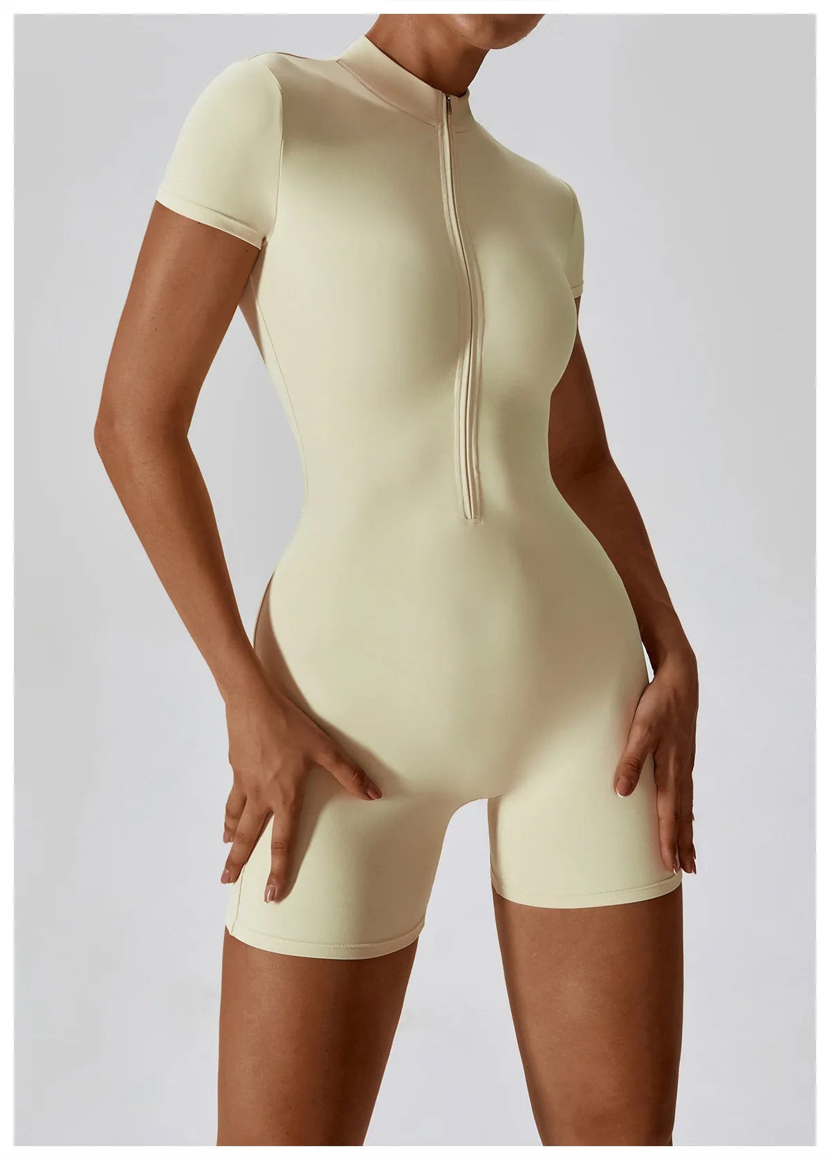 Summer Zipper Short Sleeve Yoga Bodysuit Women's Jumpsuits Yoga Set Gym Clothes Push-up Workout Tracksuit Dance Fitness Bodysuit