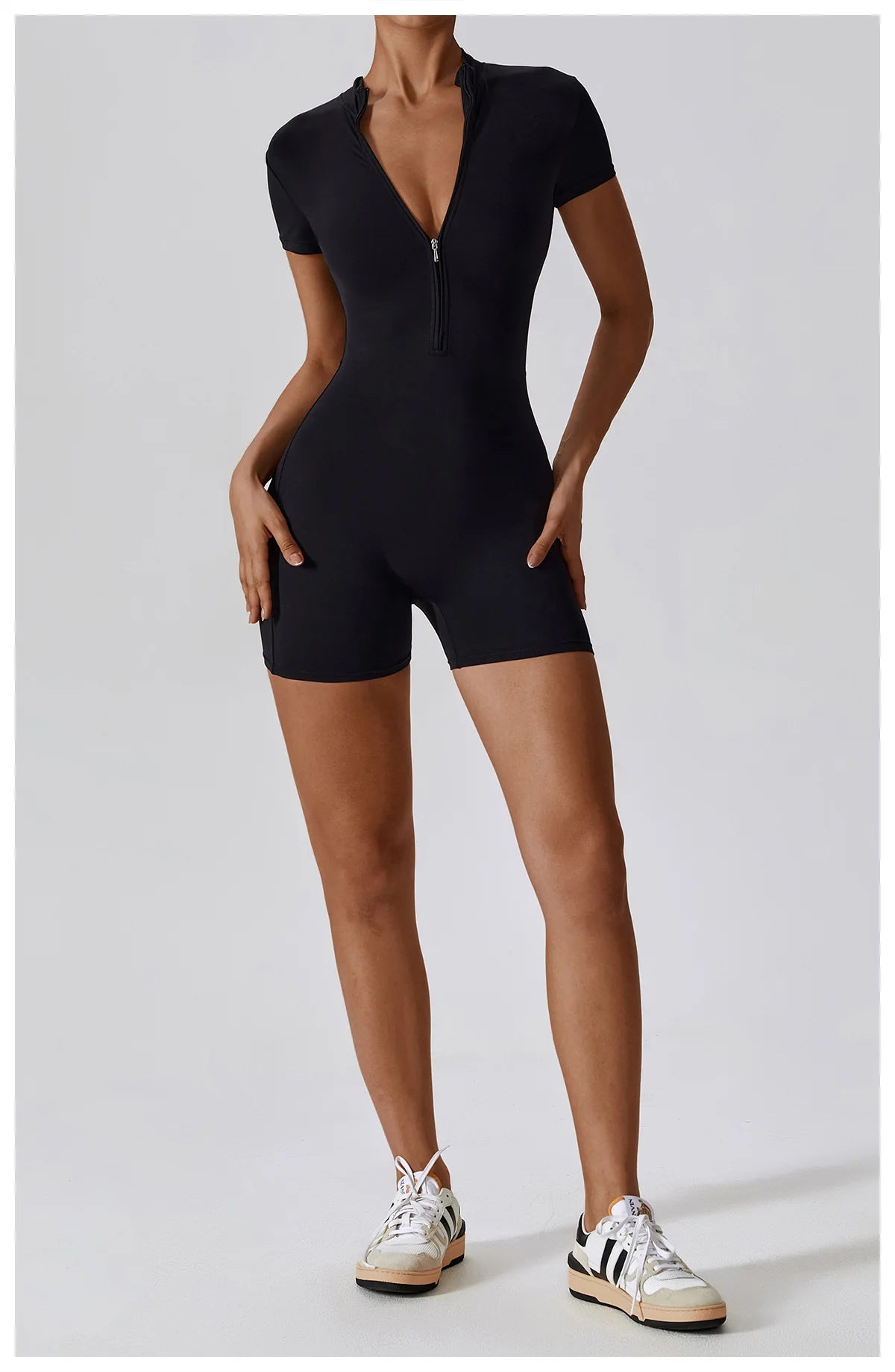 Summer Zipper Short Sleeve Yoga Bodysuit Women's Jumpsuits Yoga Set Gym Clothes Push-up Workout Tracksuit Dance Fitness Bodysuit