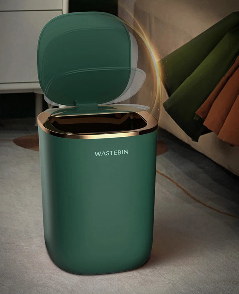 Bathroom Smart Sensor Trash Can,12L Trash Can with Lid Electric Garbage Bin Waterproof Trash Can for Kitchen,Bathroom,Bedroom