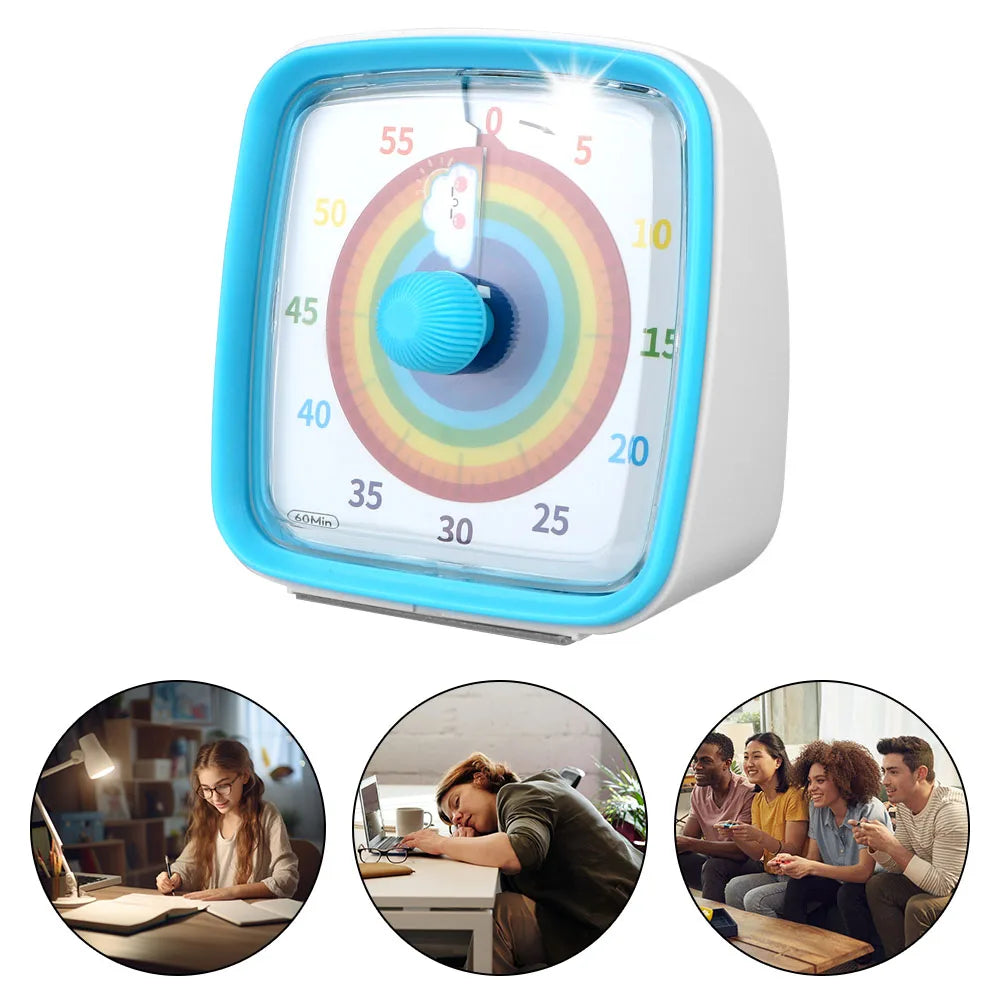 Kids Children Reminder Time Management Tool Visual Timer Night Light Ultra Silent Alarm Clock 60 Minutes Countdown Timer