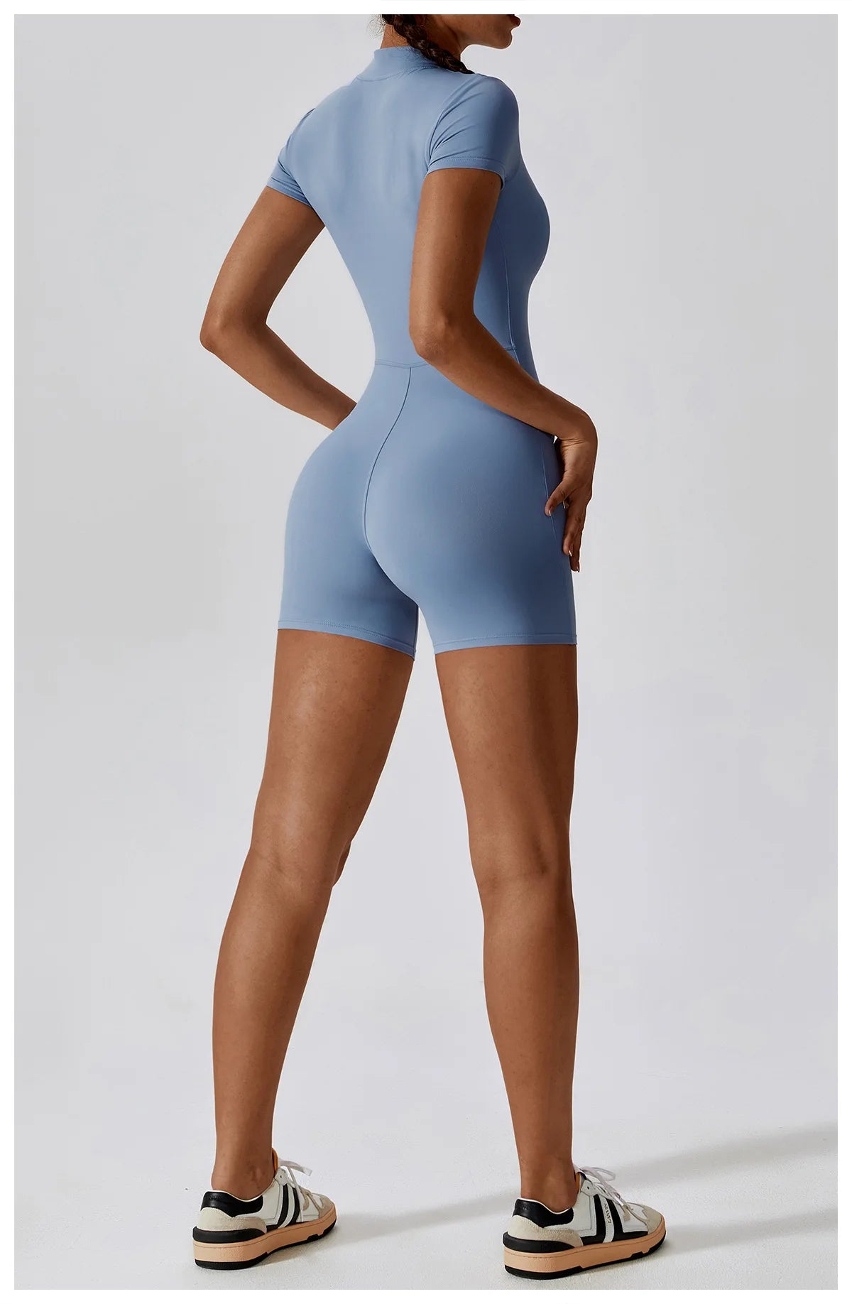 Summer Zipper Short Sleeve Yoga Bodysuit Women's Jumpsuits Yoga Set Gym Clothes Push-up Workout Tracksuit Dance Fitness Bodysuit
