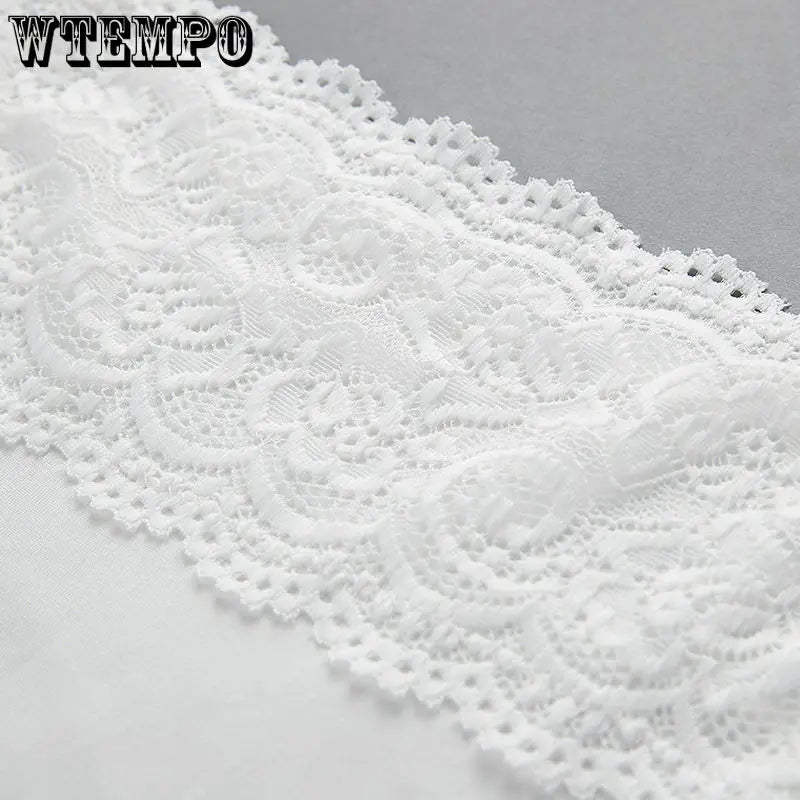 Women's Slim Fit Large Top with Strap Tank Top Spring and Summer Lace Underlay Black and White