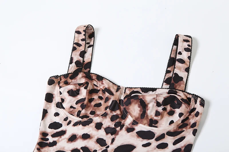 sexy Jumpsuit Women Sleeveless Trend Leopard Print Sleeveless Street Fit Stretch Activity Workout Overalls