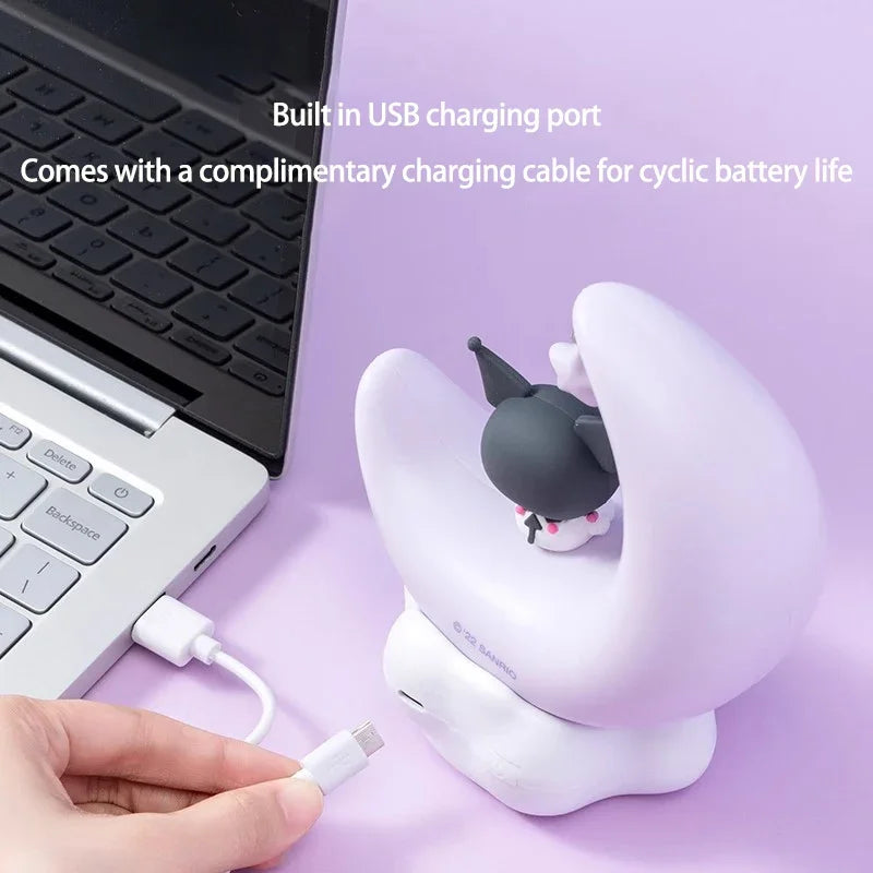 Sanrio Moon Bud Lamp Sweet Dream Led Light Kuromi Cinnamonroll Catoon Cute Bedroom Night Light Bedside Decor Lamp Gifts