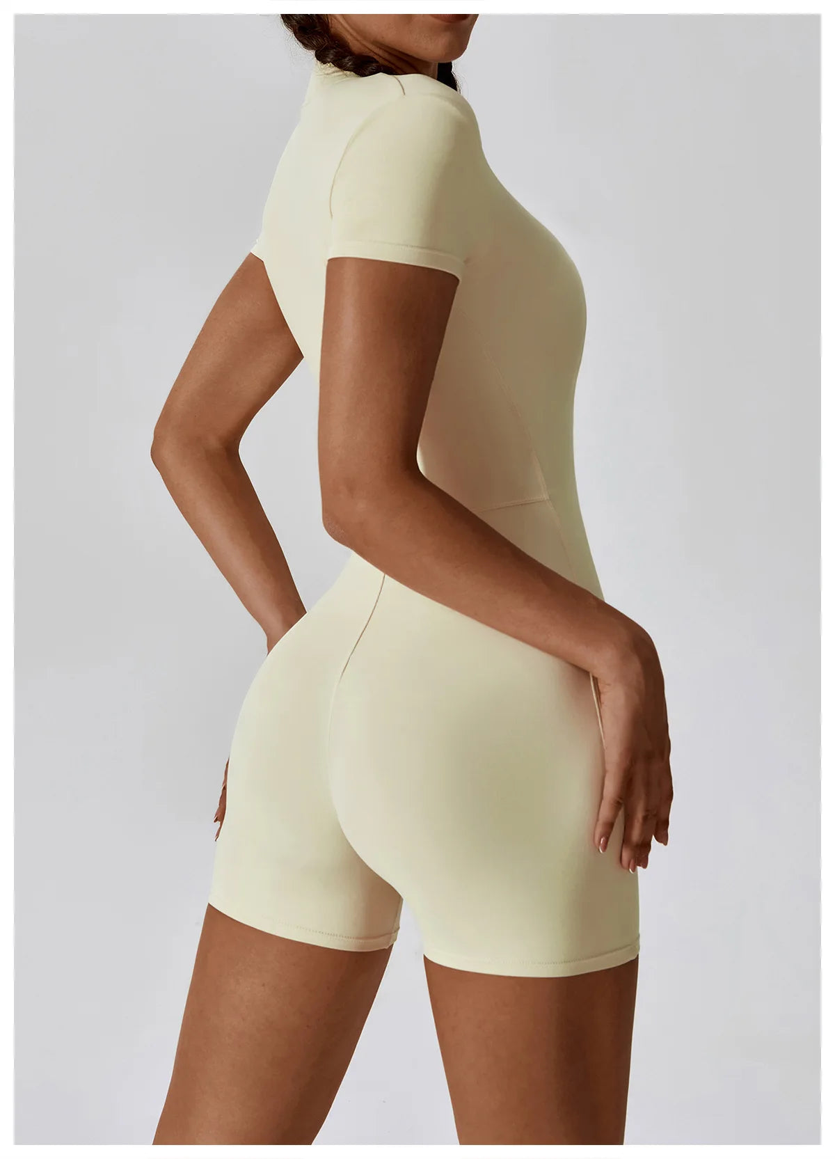 Summer Zipper Short Sleeve Yoga Bodysuit Women's Jumpsuits Yoga Set Gym Clothes Push-up Workout Tracksuit Dance Fitness Bodysuit