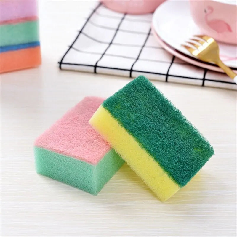 10Pcs/Set Dishwashing Sponge Kitchen Cleaning Tools Scrub Pot Rust Local Stain Sponge Removal Kit Clean Brush Sponge