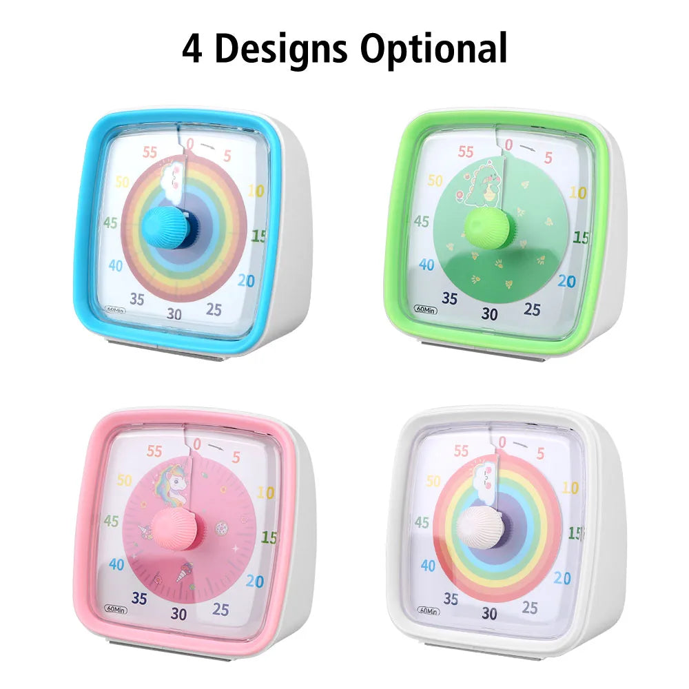 Kids Children Reminder Time Management Tool Visual Timer Night Light Ultra Silent Alarm Clock 60 Minutes Countdown Timer